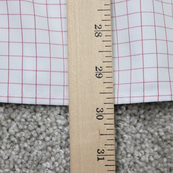 State & Liberty Shirt Men Medium Red/White Athletic Fit 4 Way Stretch L/S Button - Picture 13 of 15